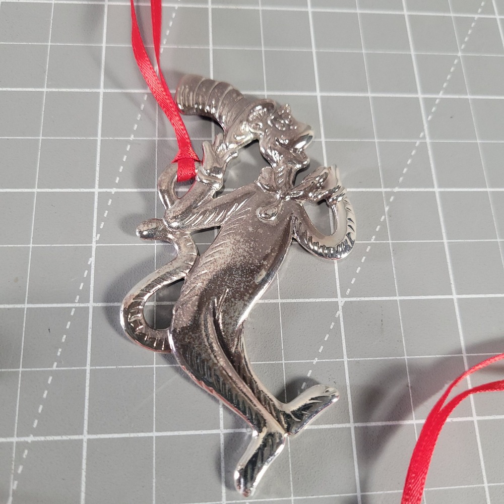 Dr. Seuss Cat in the Hat Christmas Ornament Set 5 Gold & Silver Tone Movie - Picture 7 of 8